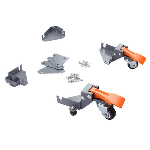 Heavy Duty Mobile Base Wheels Kit For Woodworking Equipment 400 Lb Capacity 3 Inch Rubber Casters With Bushings And Bearings
