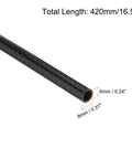 4 Pack Carbon Fiber Tubes 6 x 8 x 420mm Plain Weave Glossy Surface 3K Roll Wrapped Round Tubing for RC Airplanes Drones