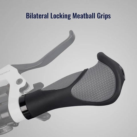 No Slip Locking Bike Grips For 22.2mm Handlebars With Soft Rubber Comfort And Ergonomic Triple Density Textured Grip side view