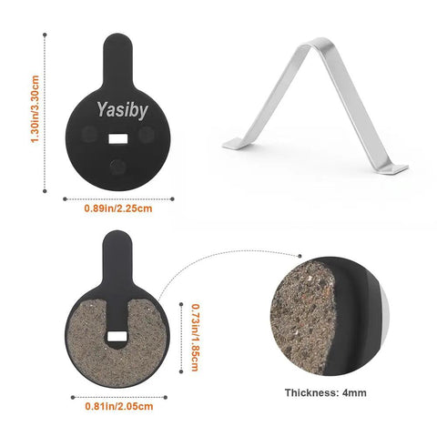 High Performance Disc Brake Pads Kit For Bikes And Electric Scooters 4 Pairs With Installation Tools viewed from side