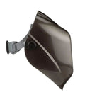 Side view of HLX 100 Welding Hood Lightweight Fixed Front Helmet Shade 10 ANSI Z87.1 Hydraflex Shell in Heavy Metal Gray.