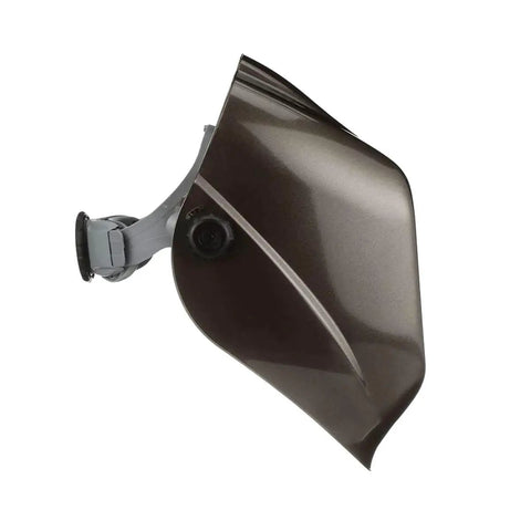Side view of HLX 100 Welding Hood Lightweight Fixed Front Helmet Shade 10 ANSI Z87.1 Hydraflex Shell in Heavy Metal Gray.