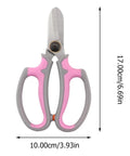 Pink Flower Shears For Easy Pruning And Plant Care No Fuss Garden Tool With Safety Handle Lightweight Trimming Scissors For Gardening And Home Maintenance Boss Level Cut For Flowers And Branches, 17cm, stainless steel