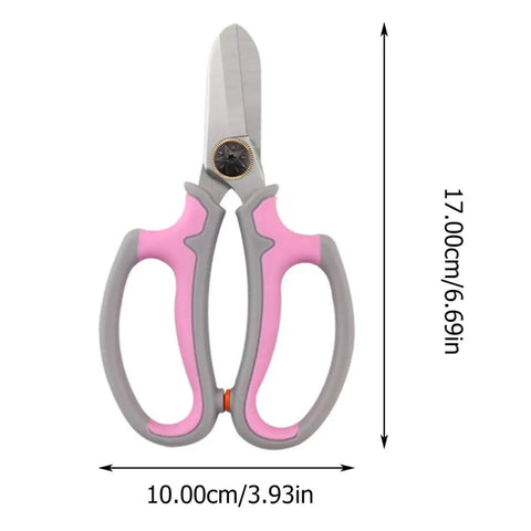 Pink Flower Shears For Easy Pruning And Plant Care No Fuss Garden Tool With Safety Handle Lightweight Trimming Scissors For Gardening And Home Maintenance Boss Level Cut For Flowers And Branches, 17cm, stainless steel