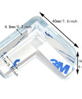 Heavy Duty Crystal Clear Corner Guards For Furniture Bed And Desk 12 Pack L Shaped Adhesive Bumpers dimensions with tape visible