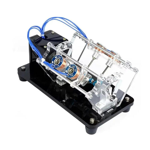 Four Coil V Type Reciprocating Motor Kit For DC Five Volt Electromagnetic Science DIY With Ball Bearings on acrylic base