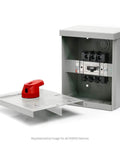 60 Amp 600 Volt Type 3R Metal Enclosure For Three Pole AC Manual Motor Controller Front Wired, open with lid, N3603 Gray