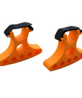 Two Pack Beefy Bike Repair Stands With Portable Handlebar Jacks for Bicycle Maintenance, orange color, front view.