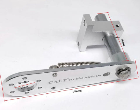 140mm T Shaped Aluminum Alloy Encoder Bracket with Spring Holder Base Aperture for Secure Mount 20mm Hole and 80mm Circular Rod