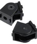 Four Piece 2020 Series Aluminum Extrusion Profile Connector Set In Black Zinc Alloy With Screws And Nuts And Hex Wrenches For 6mm T Slot And 20x20mm Frames Built For DIY Projects, black corner connector close-up