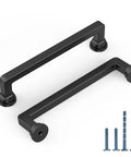 Matte Black Cabinet Pulls Set of 10, 5 Inch 128mm Zinc Alloy Drawer Handles for Kitchen Cabinets, screws included