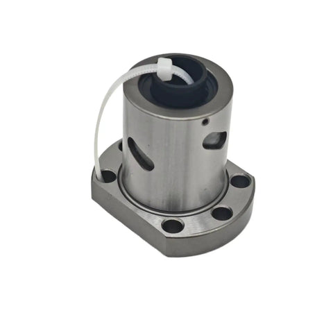 SFU1605 Ball Screw Nut With 16mm Bore And 5mm Pitch, Right Hand Thread, 50mm Length, 28mm Nut Diameter, 48mm Flange Diameter, Beefy High Strength Steel, Single Flange Mount For Motion Rails And Linear Stages