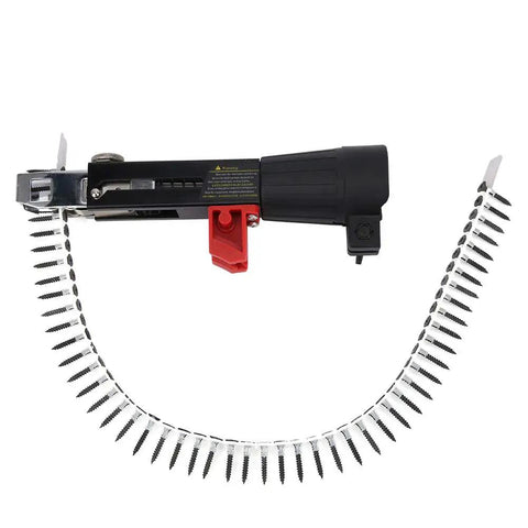 Kickass Heavy Duty Aluminum Alloy Electric Drill Adapter For Automatic Chain Screw Gun With Depth Adjustment Features and Cushion Handle view showing attached screws.