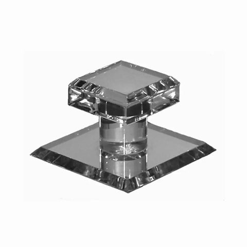 Sleek Self Stick Small Square Acrylic Mirror Knob with Beveled Edge for Cabinets and Doors 1 Inch Face No Drill Installation with Strong Double Sided Tape Reliable 2 Pack Pull Handle Decor Upgrade