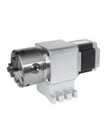 Rock Solid CNC Rotary Axis Indexer With Killer Precision 10 To 1 Planetary Gearbox And 100 Mm Center Height showing close-up of clamp and motor.