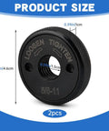 5/8-11 Thread Angle Grinder Flange Nuts, 2 Pack Self-Locking Flange Nut for 4.5 and 5 Inch Grinders, product dimensions shown