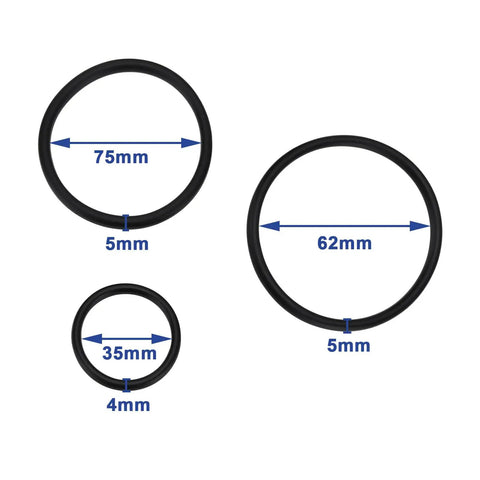 Drive Belt Set For EMCO Unimat 3 And Unimat 4 Lathes Nitrile Rubber Replacement Belts Three Piece Kit With 75 by 5 mm And 62 by 5 mm