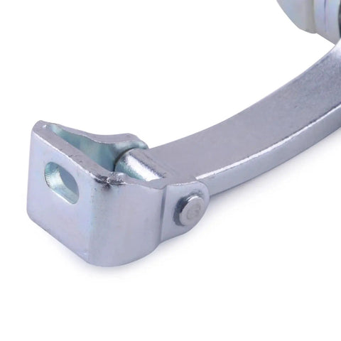Close-up of metal part of Door Hinge Check Strap for Sprinter Vans 2006 to 2021 Front Door Stopper and Control Strip Built Tough With Metal and ABS