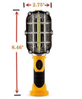 Two Pack Cordless LED Work Lights With Magnetic Bases And Swivel Holders, front view showing dimensions of 8.46x2.75 inches