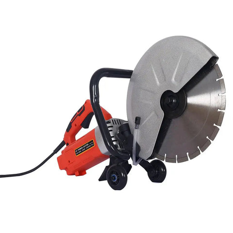 Heavy Duty 3000W Electric Concrete Saw Featuring Wet And Dry Cutting Modes With Water Line Hose for masonry projects.