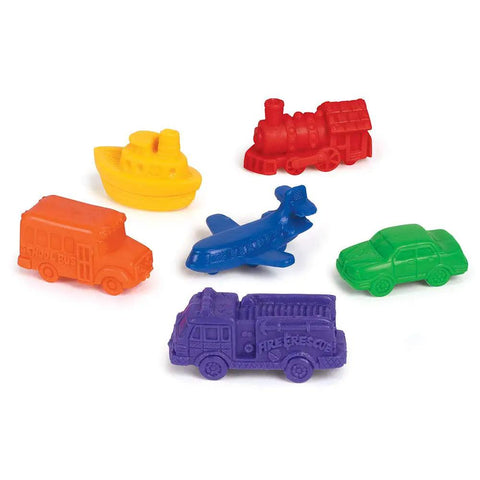 Colorful mini vehicle counters in six designs including a bus, airplane, and firetruck for preschool math games. Awesome 72 Piece Mini Motor Car Counters And Sorting Set For Kids Ages 3 Plus Totally Rad Preschool Math Manipulatives For Counting Grouping And Pattern Classroom Games.
