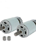Two Pack Universal RS550 12V Electric Motor With 40000 RPM High Speed Drive for RC Cars and Ride On Toys includes S and B Gears
