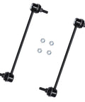 Front Sway Bar End Link Set - 2 Pack Fit For Hyundai Santa Fe 07-12 And Veracruz 07-12, Kia Sorento 11-13, Saturn Aura 07-09, Ion 03-07, Pontiac Pursuit 05-06 - Easy Bolt-On Suspension Upgrade For A Smoother Ride., black steel front sway bar end links with nuts, 2 pack