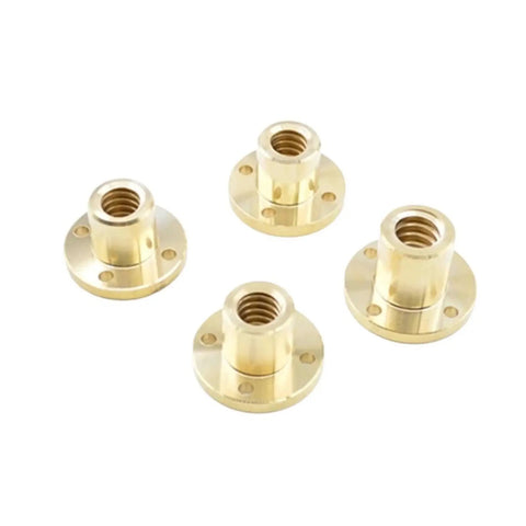 Four brass nuts designed for Ball Screw With Nut T12x12 Large Lead Trapezoidal Screw For CNC Machines And 3D Printers Pro Grade High Precision Stepper Motor Screw Nut 12mm Shaft 950mm Length