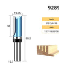 Premium Flush Trim RouterBit With 12.7mm Shank And Built-In Guide Bearing For smooth wood trimming and template copying, showing dimensions.