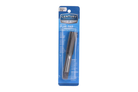 18.0 X 2.50 Metric Plug Tap Carbon Steel Heat Treated in retail packaging, professional hand cutting tool for precision threading