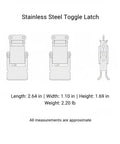 Stainless Steel Toggle Latch 2.6 Inch For Toolboxes And Storage Cases With Spring Loaded Catch, Built Tough diagram