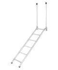 Heavy Duty Aluminum Truck Step Deck Ladder For 54 To 66 Inch Trailer Beds, 72 Inch Long Yet Lightweight At About 20 Pounds, 375 Pound Capacity, Folds Upright For Easy Storage On Jobsites, angled view