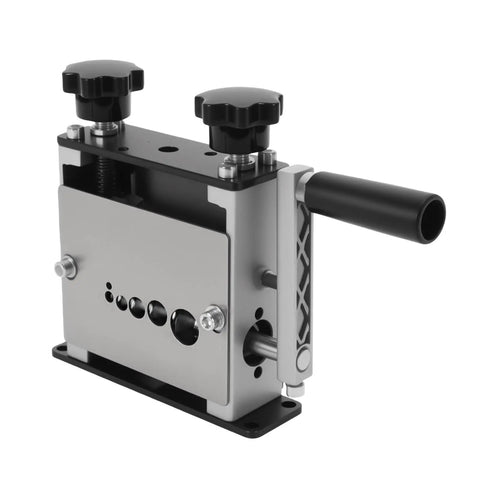 Gowenic 6 Channel Hand Crank And Drill Powered Automatic Wire Stripper Machine showing handle and input holes for copper stripping.