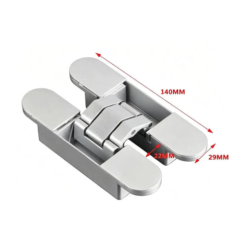 Invisible Concealed Hinge For Exterior Solid Wood Doors, Adjustable After Installation, Recessed Hardware, 140mm dimensions