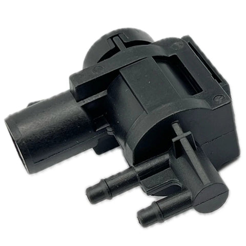 Close-up of black plastic 4x4 hub locking actuator with two vacuum ports