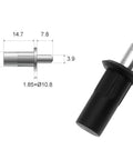 Top Shelf Cabinet Door Spring Pins And Damper Replacement Hardware For Kitchen Cupboards No Hassle Swap Metal shaft with dimensions.