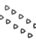 Ten black coated carbide indexable turning inserts with center holes for CNC lathes