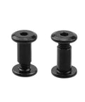 Solid As A Rock 304 Stainless Steel Black Binding Post Screws M5 Hex Drive Rivet Socket Pack With Allen Wrench, close-up of two screws.