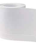 Roll of Super Easy Install Flexible Vinyl Baseboard Trim Molding Five Inches Wide And Forty Feet Long Cove Base With One Inch Crease