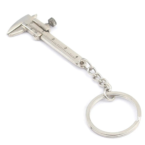 Mini Key Chain Tool With Movable Vernier Caliper Ruler And Sliding Key Holder Rings Stainless Steel Pocket Gadget For Men Durable Keychain Tools And Gadgets