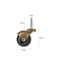 Set Of 4 Swivel Plate Ball Casters With 2 Inch Cyan Wheels In Antique Brass Finish Heavy Duty Furniture Casters For Chairs And Tables Floor Friendly Soft Polyurethane Rollers Protect Floors And Add Classic Style