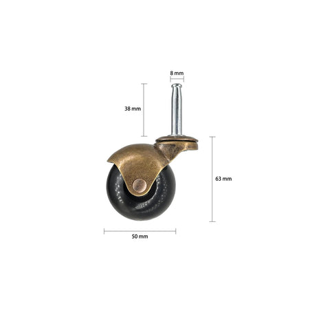 Set Of 4 Swivel Plate Ball Casters With 2 Inch Cyan Wheels In Antique Brass Finish Heavy Duty Furniture Casters For Chairs And Tables Floor Friendly Soft Polyurethane Rollers Protect Floors And Add Classic Style