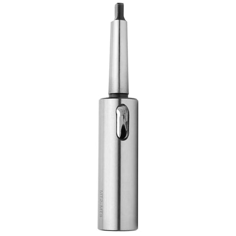 MT2 to MT3 Morse taper adapter drill sleeve, metal cylindrical tool with MT2–MT3 marking