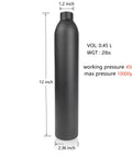 0.5L Aluminum PCP Air Tank For Airguns, Paintball, And Hunting, High Pressure HPA Cylinder With 4500 PSI Max, M18x1.5-6H Thread