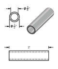 Heavy Duty Aluminum Spacer Round Unthreaded Standoff Bushing With Plain Finish, One Half Inch Outer Diameter And Three Eighth Inch Inner Diameter