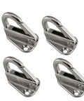 Spring Snap Attach Rope Hook in 316 Stainless Steel for Fender Points and Mooring, 4 Pack, beefy marine hardware top view