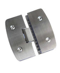 Heavy Duty Glass Shower Hinges Two Pack 180 Degree Turn For Frameless Bathroom Doors, stainless steel hinges with screws.