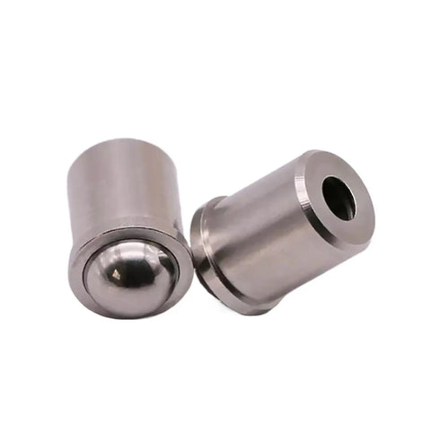 Five Piece Premium 304 Stainless Steel Press In Spring Ball Plungers D12 X L16 showing two ball plungers side by side with polished finish.