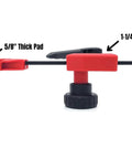 Hella Tight 12 Piece MFT Table Clamp Kit For Workbenches Featuring 4 Inch Vertical And Horizontal Clamps With 20mm Dog Holes Bench Dogs And Locking Knobs For Straight Up Reliable Shop Work showing clamp details with 1-1/4 inch thickness.