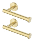 Stainless Steel Toilet Paper Holder Set 2 Pack Anti Rust Wall Mount Bathroom Accessory Brushed Gold Finish SUS304 Durable and Easy to Install